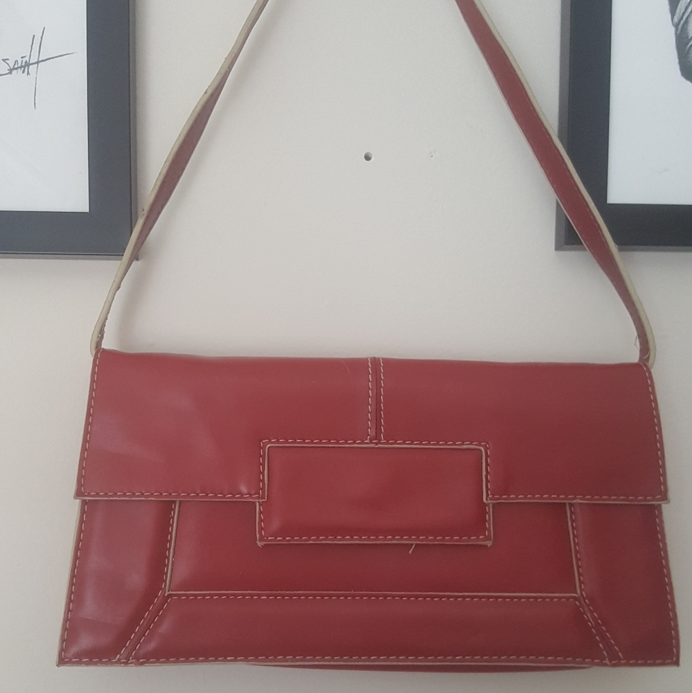 Nine West Red Tan Convertible Shoulder Bag